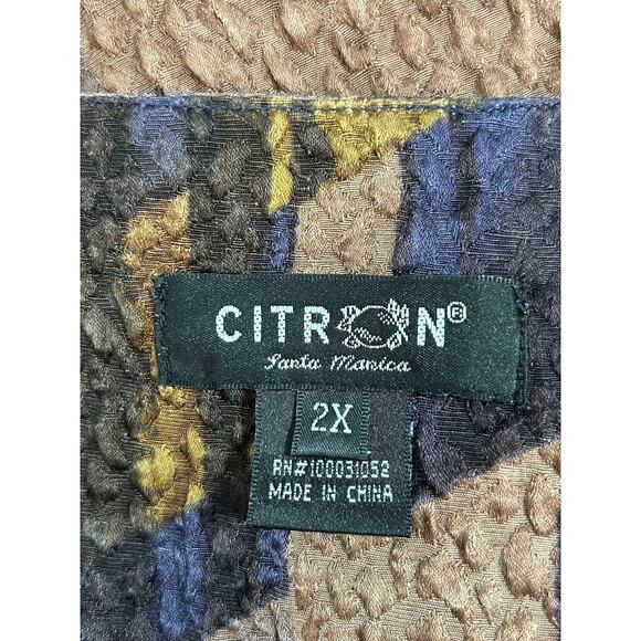 Citron Santa Monica 2 Button Blazer Size 2X Abstract Multicolor Textured Jacket - Picture 7 of 11
